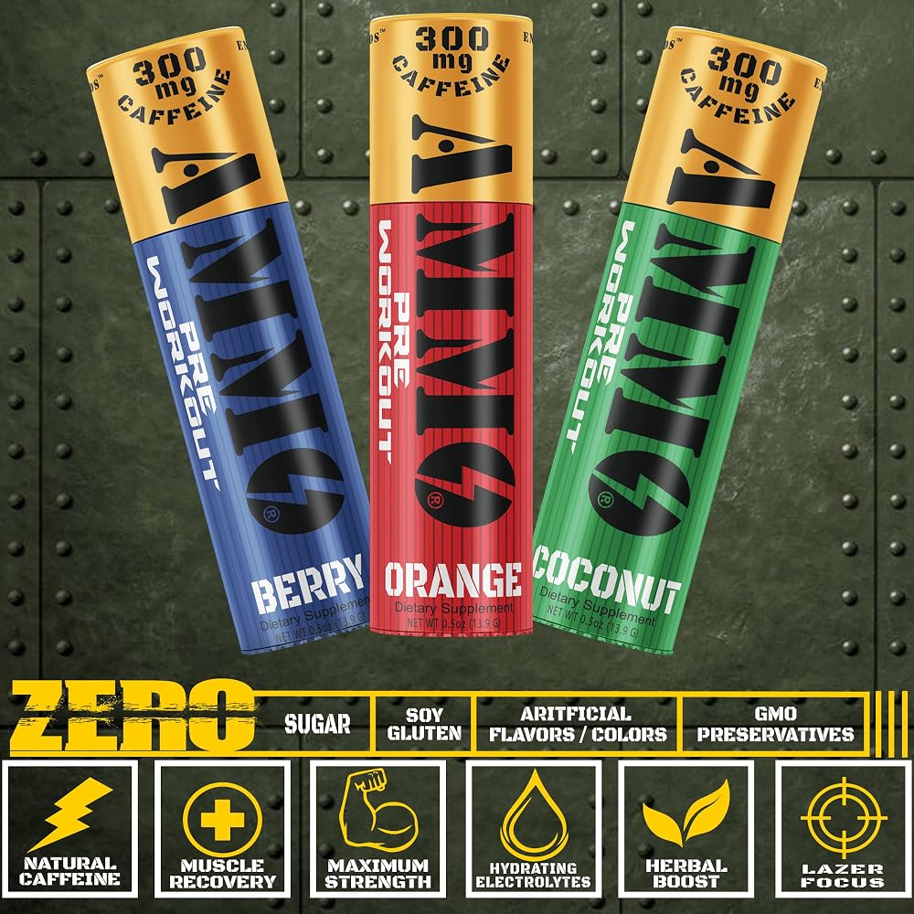 AMMO Pre Workout Berry Powder Extra Strength 300mg Caffeine - 12 Pack - image 7