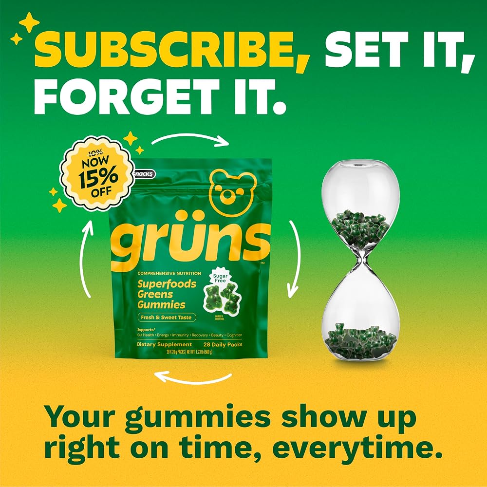 Grüns Gruns Adult Sugar-Free Super Greens Multivitamin Gummies