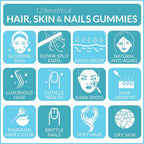 Artnaturals Hair Skin and Nails Gummies for Hair Growth - 100 Gummies - image 4