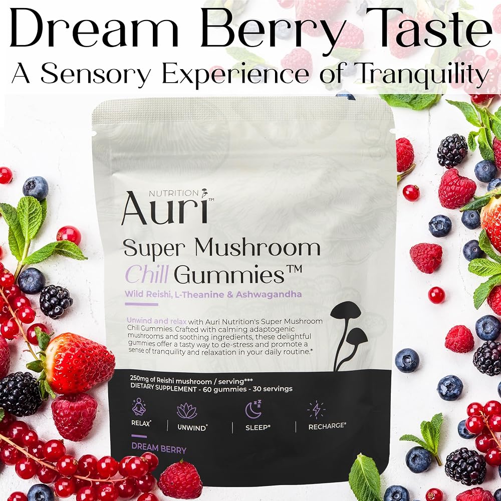 Auri Super Mushroom Chill Gummies for Stress Relief - 60 Gummies - image 4