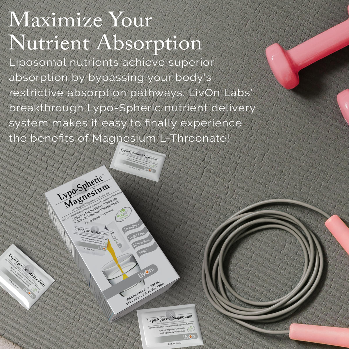 LivOn Laboratories Liposomal Magnesium L-Threonate - 30 Packets - image 3