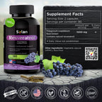 SYLAN Resveratrol Supplement 1000mg - 180 Vegetarian Capsules - image 3
