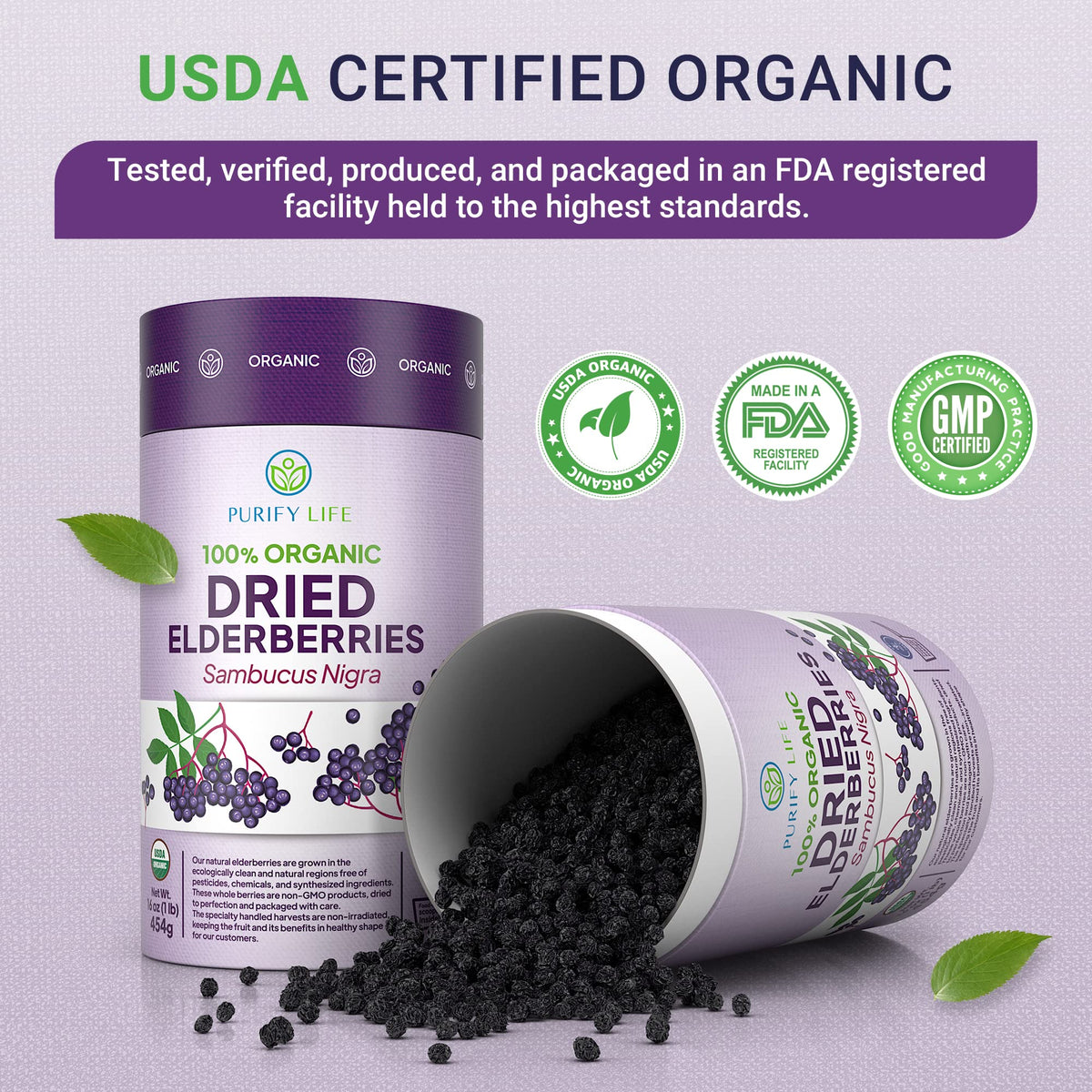 Purify Life USDA Organic Dried Elderberries - 1 lb - image 6