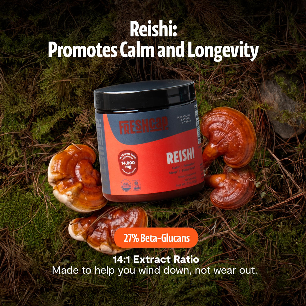 FreshCap Reishi Mushroom Powder Organic Extract - 60 Servings - image 2