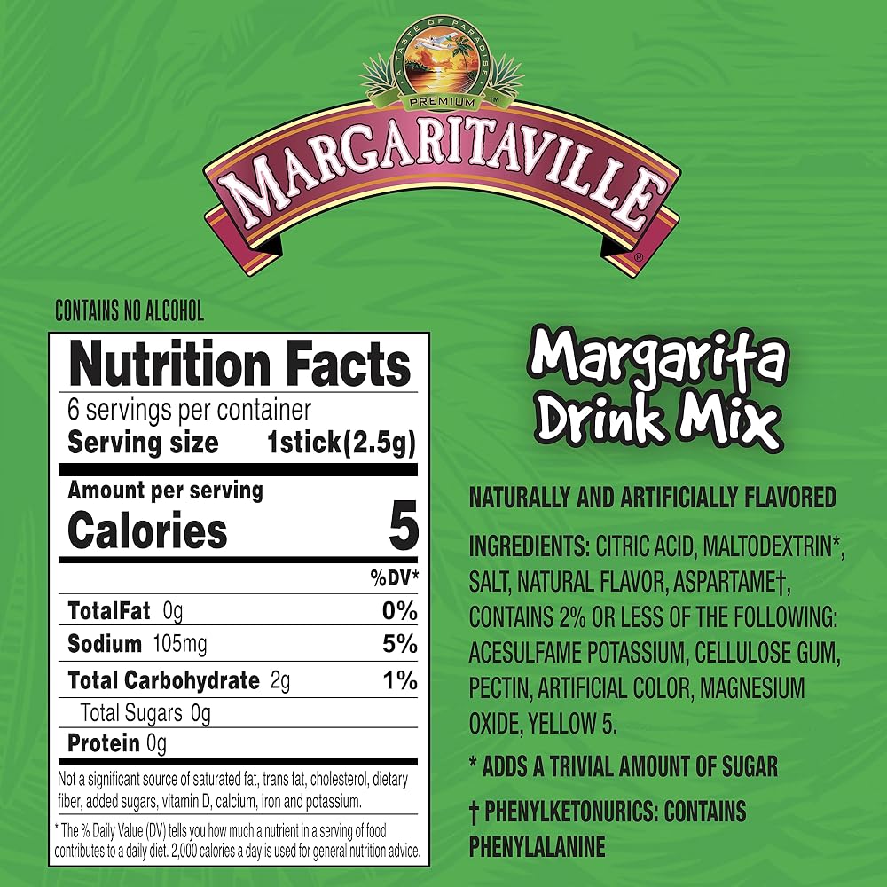 Singles To Go! Margaritaville Margarita Powdered Drink Mix - 72 Packets - image 3