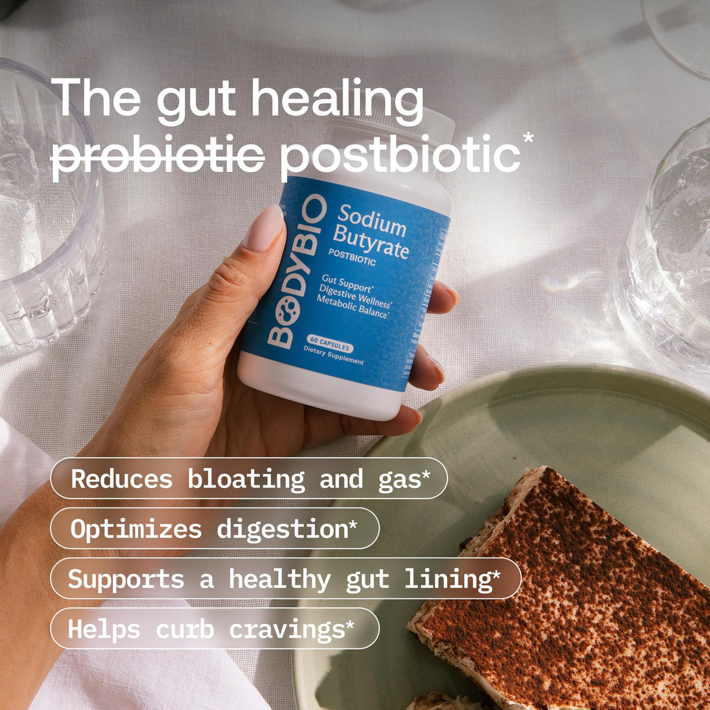 BodyBio Butyrate Sodium Postbiotic for Gut Support - 100 Capsules - image 4