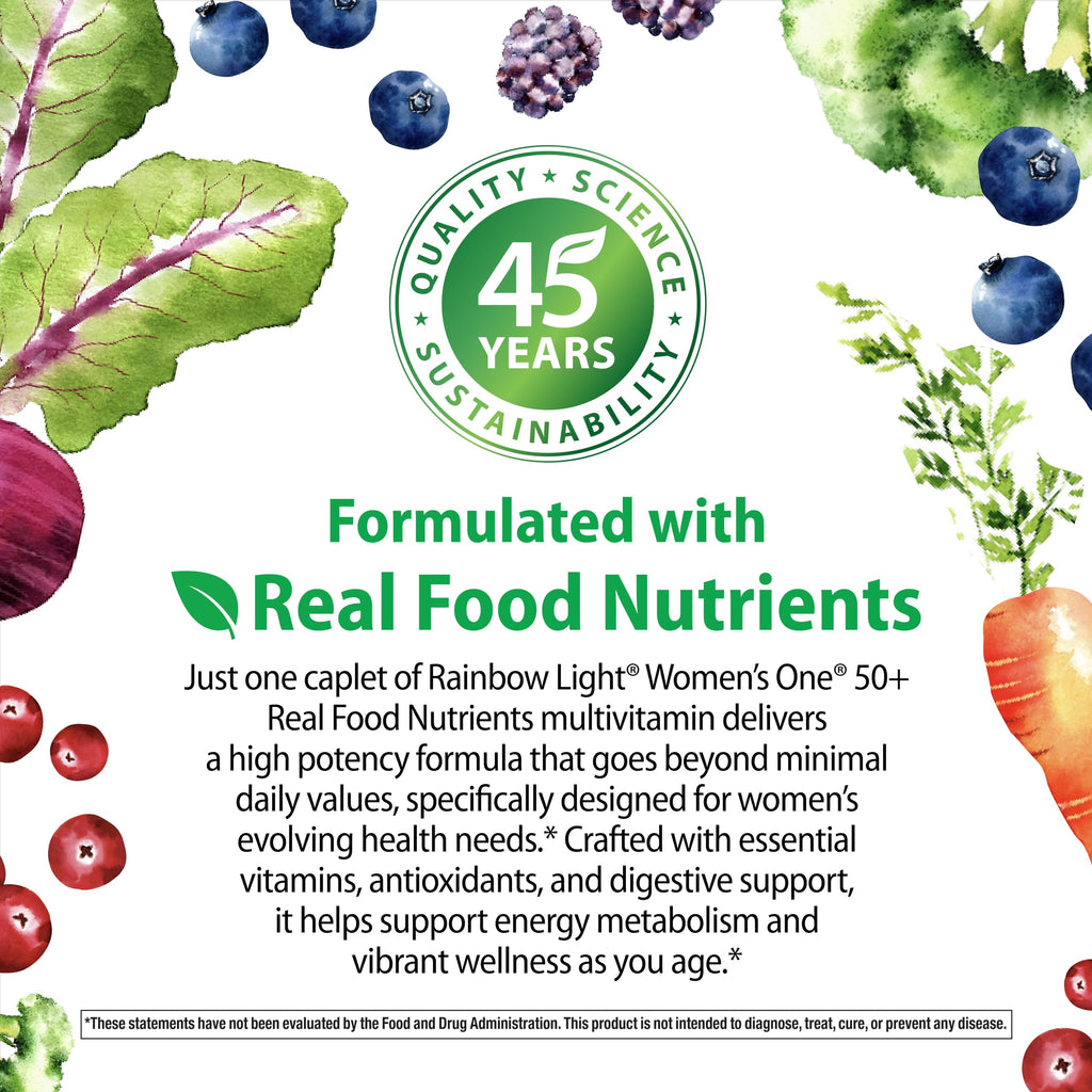 Rainbow Light Womens One 50+ High Potency Daily Multivitamin