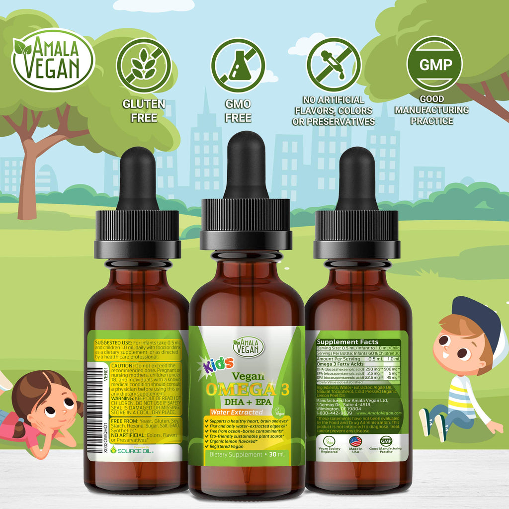 Amala Vegan Omega-3 for Kids Liquid Supplement - 1 Fl Oz - image 5