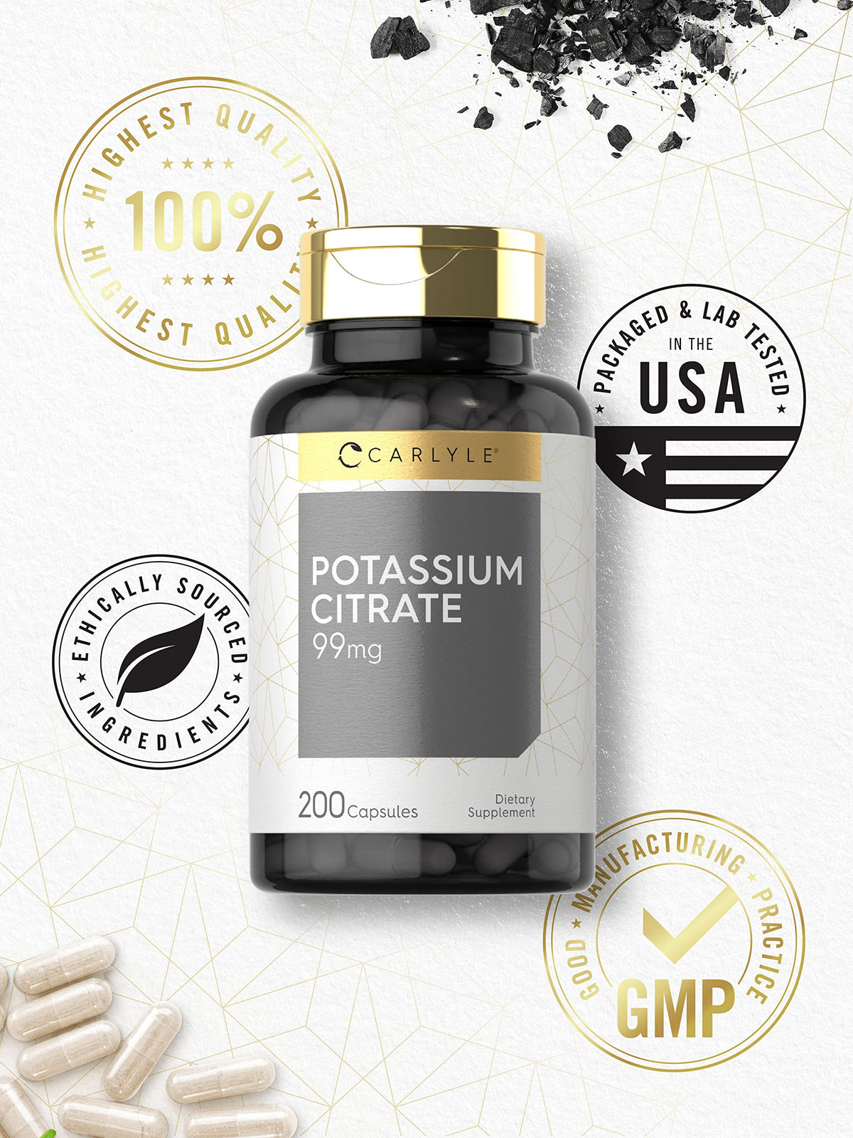 Carlyle Potassium Citrate 99mg - 200 Capsules - image 5