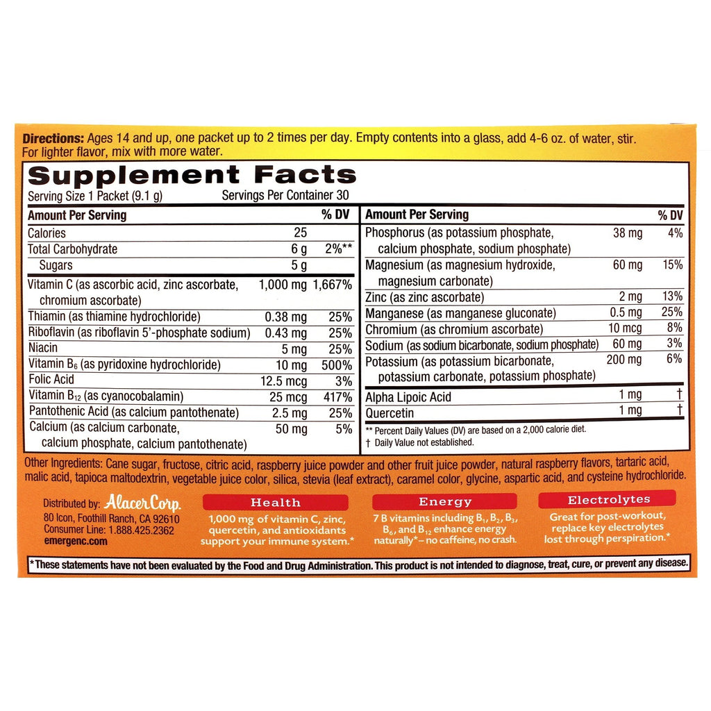 Emergen-C Raspberry Vitamin C Powder - 30 Packets - image 2