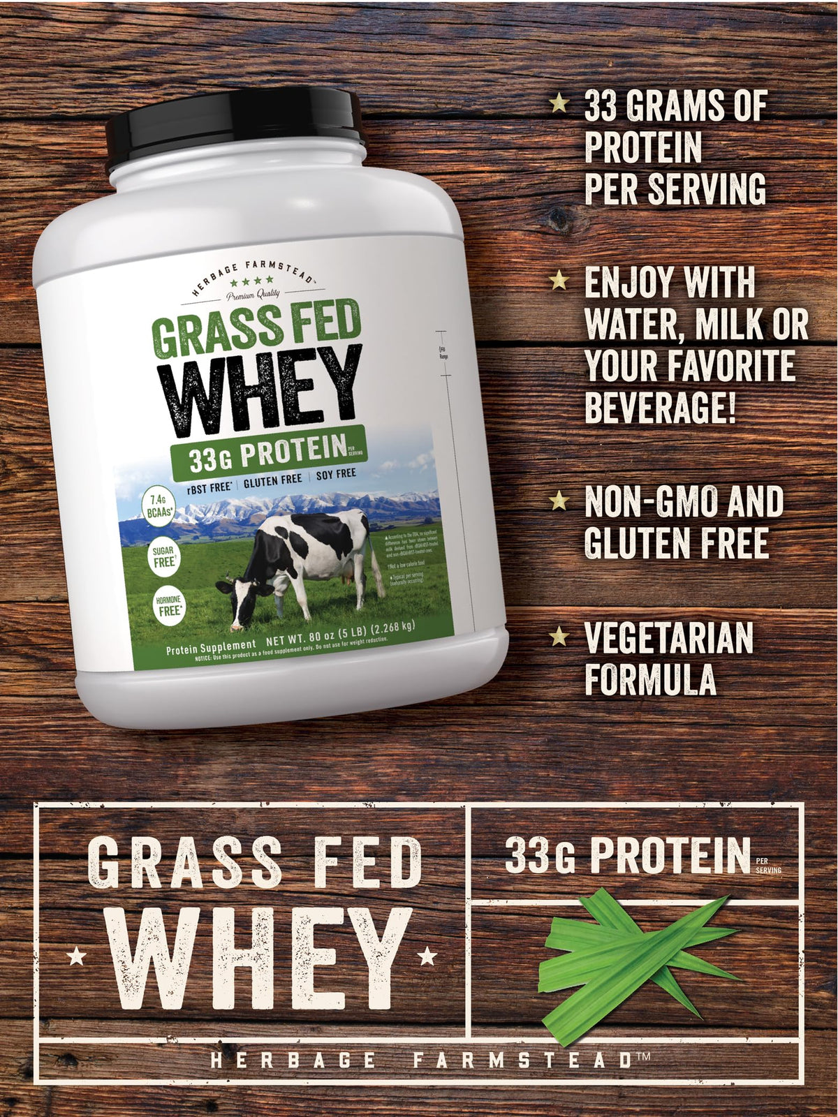 Carlyle Grass Fed Whey Protein Powder - 5 lb - image 4