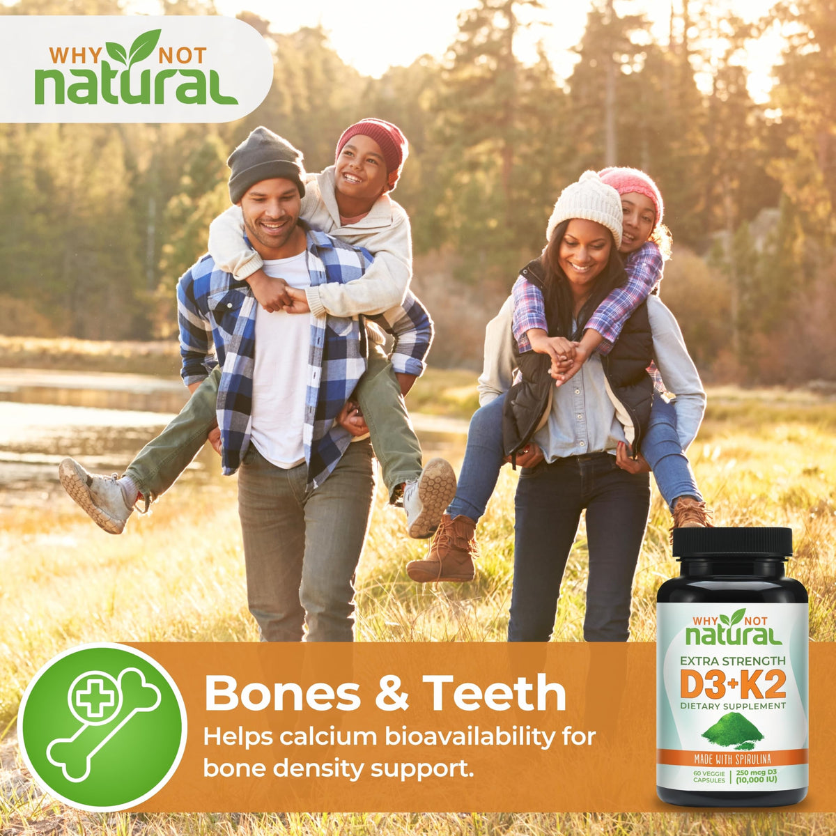 Why Not Natural Vitamin D3 K2 MK-7 10000 IU - 60 Vegetarian Capsules - image 6