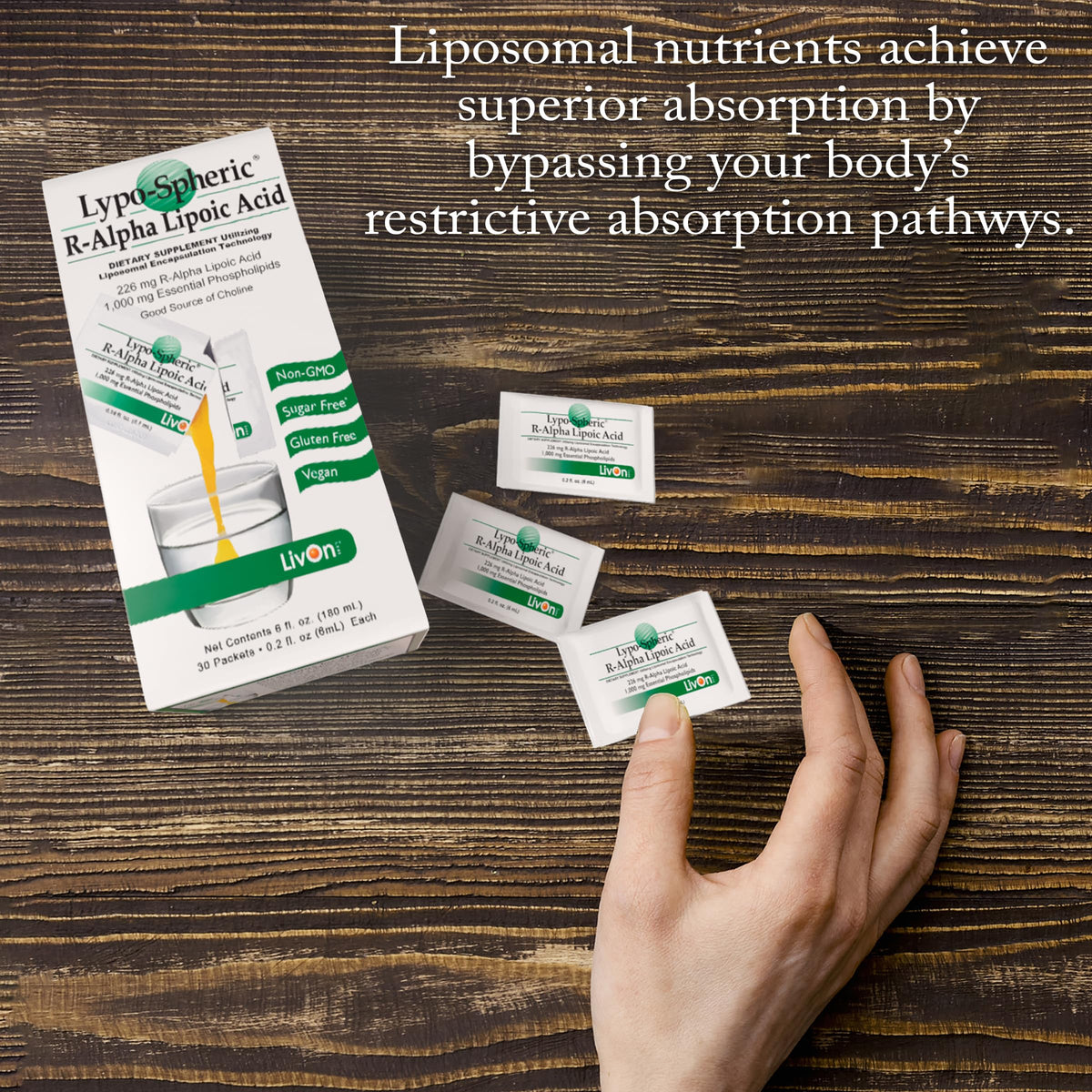 LivOn Laboratories Lypo-Spheric R-Alpha Lipoic Acid - 30 Packets - image 2