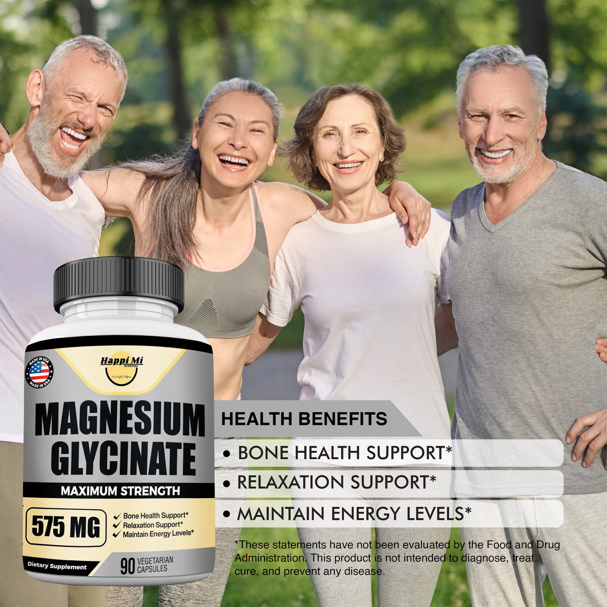 Happi Mi Nutrition Magnesium Glycinate 575mg - 90 Capsules - image 3