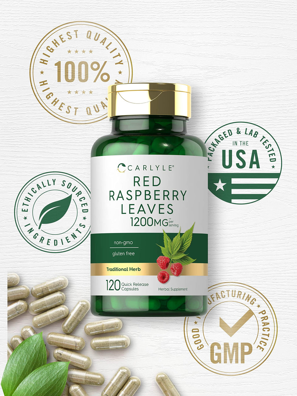 Carlyle Red Raspberry Leaf Capsules - 120 Count - image 5