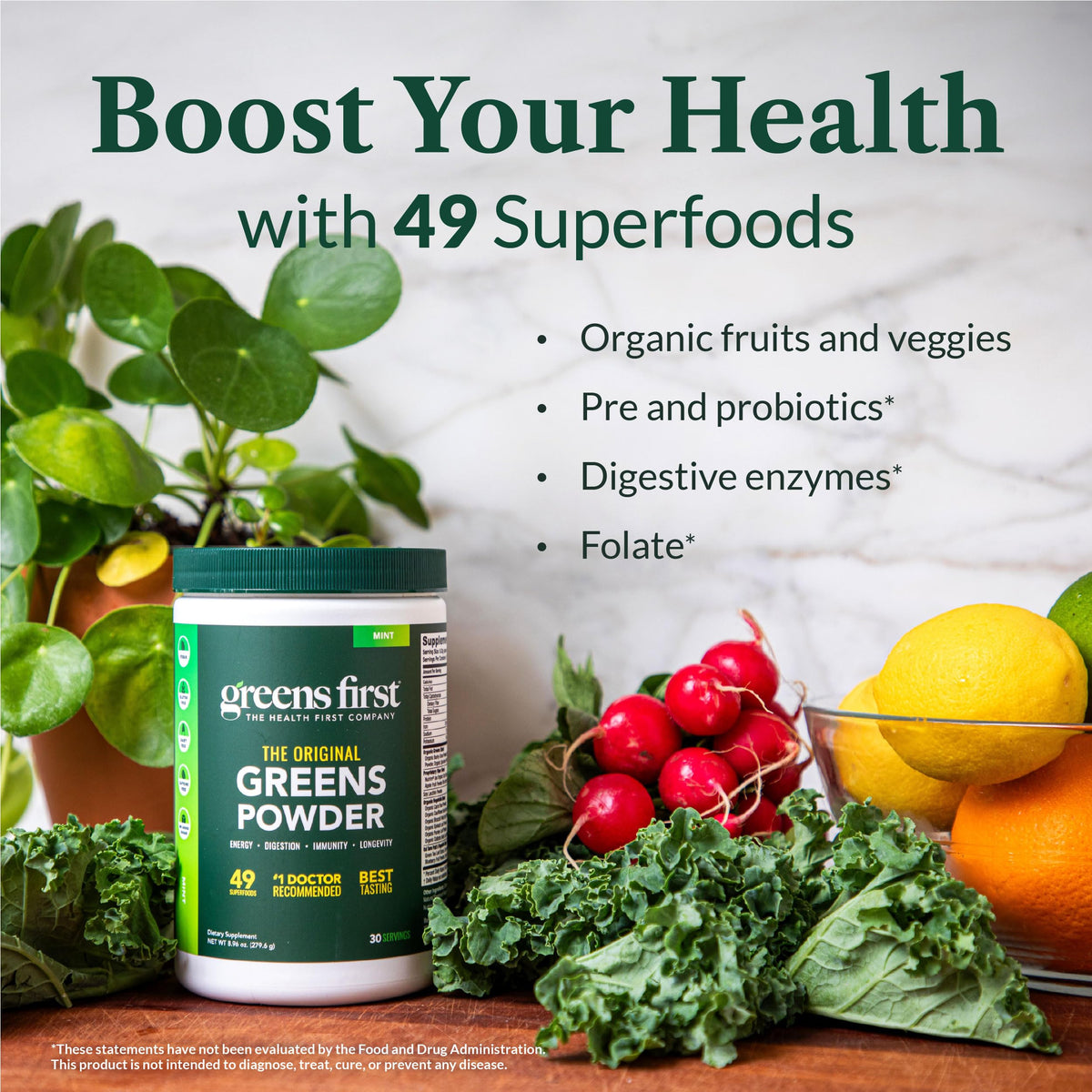 Greens First Original Greens Powder - 49 Superfoods - Organic Fruits