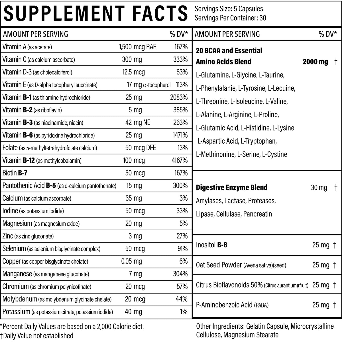 Sport Formula 99 Daily Keto Multivitamin BCAA Amino Acid - 150 Capsules - image 3