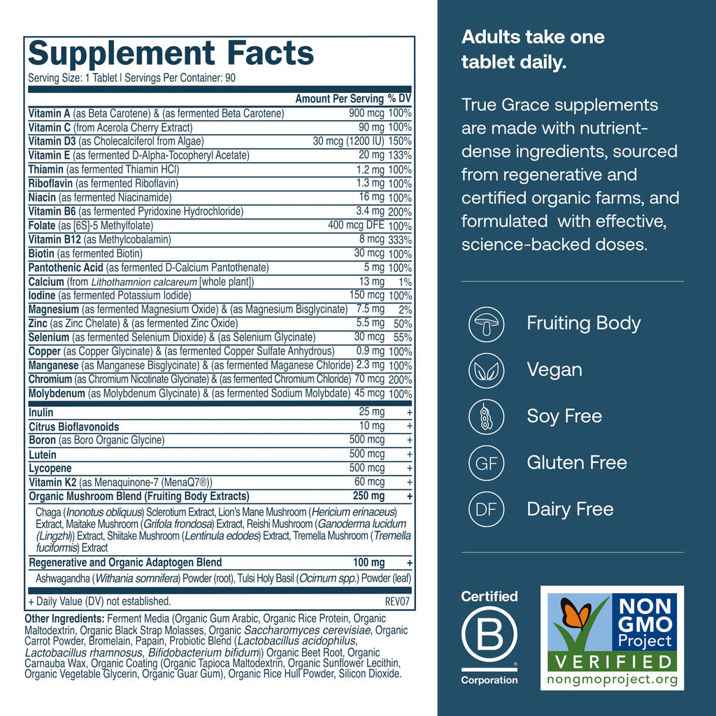 True Grace Men's 40+ One Daily Multivitamin Fermented Minerals