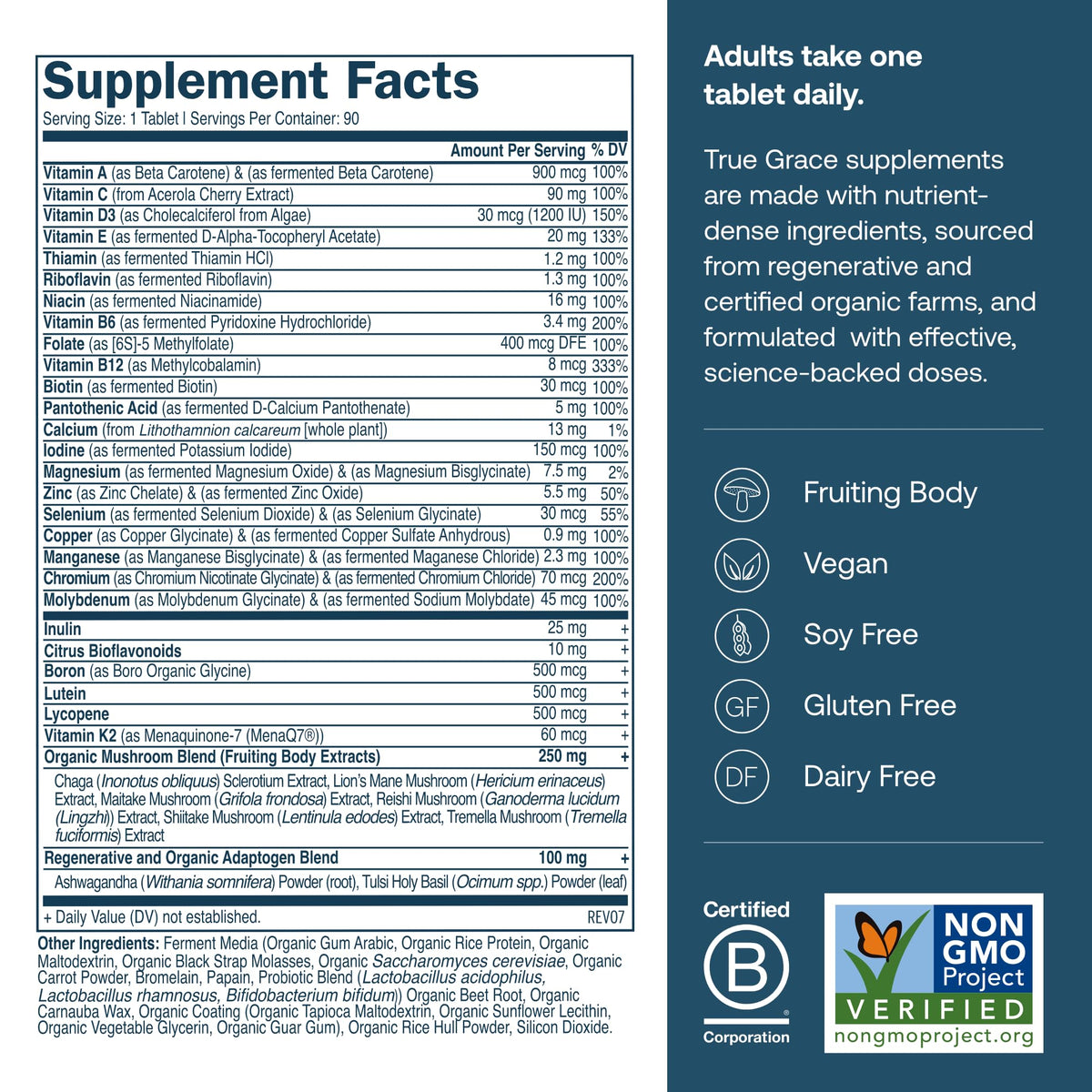 True Grace Men's 40+ One Daily Multivitamin Fermented Minerals