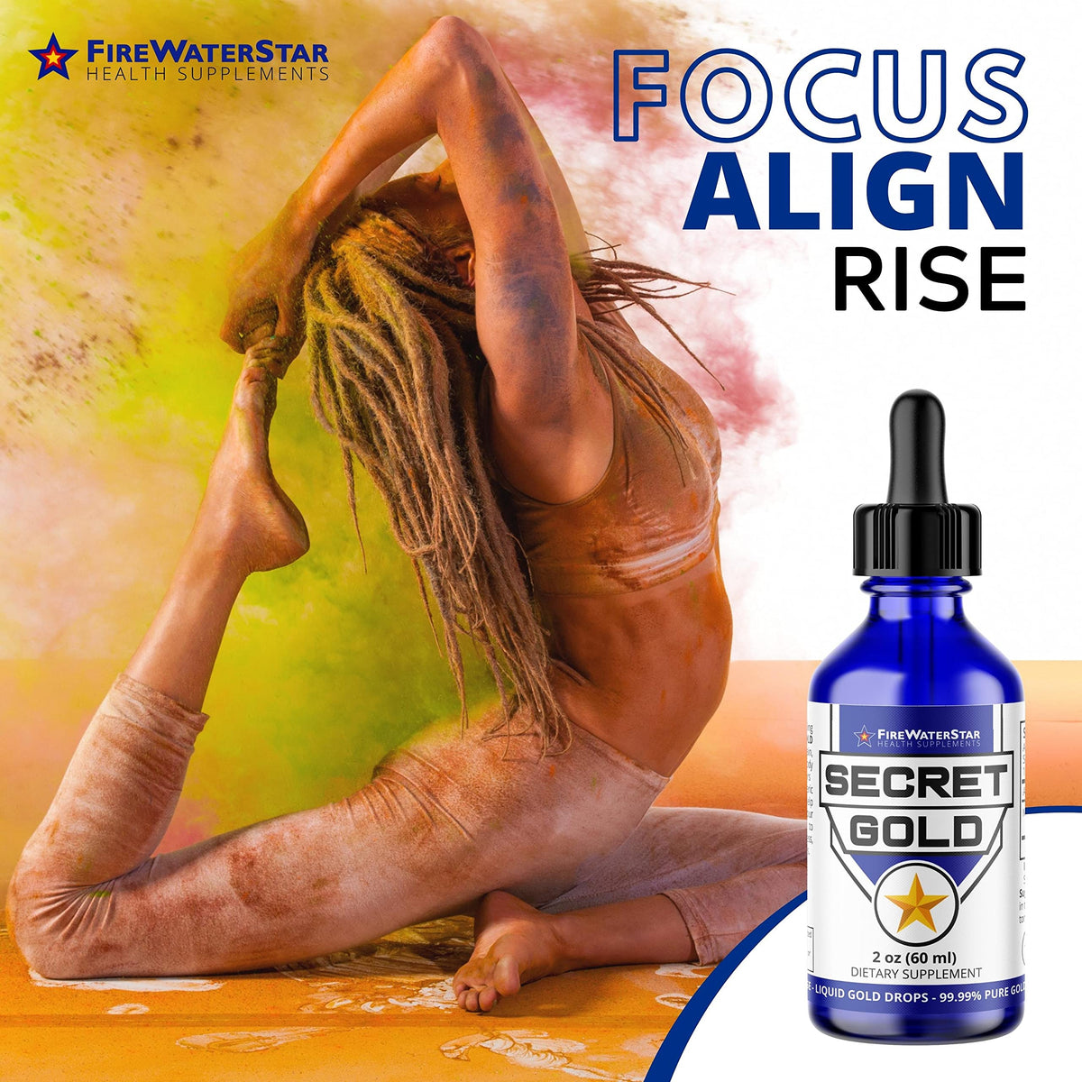 FWS Colloidal Gold Liquid Drops 100 ppm - 2 Fl Oz - image 3