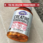 NOW Sports Creatine Monohydrate 750 mg - 240 Vegetarian Capsules - image 4