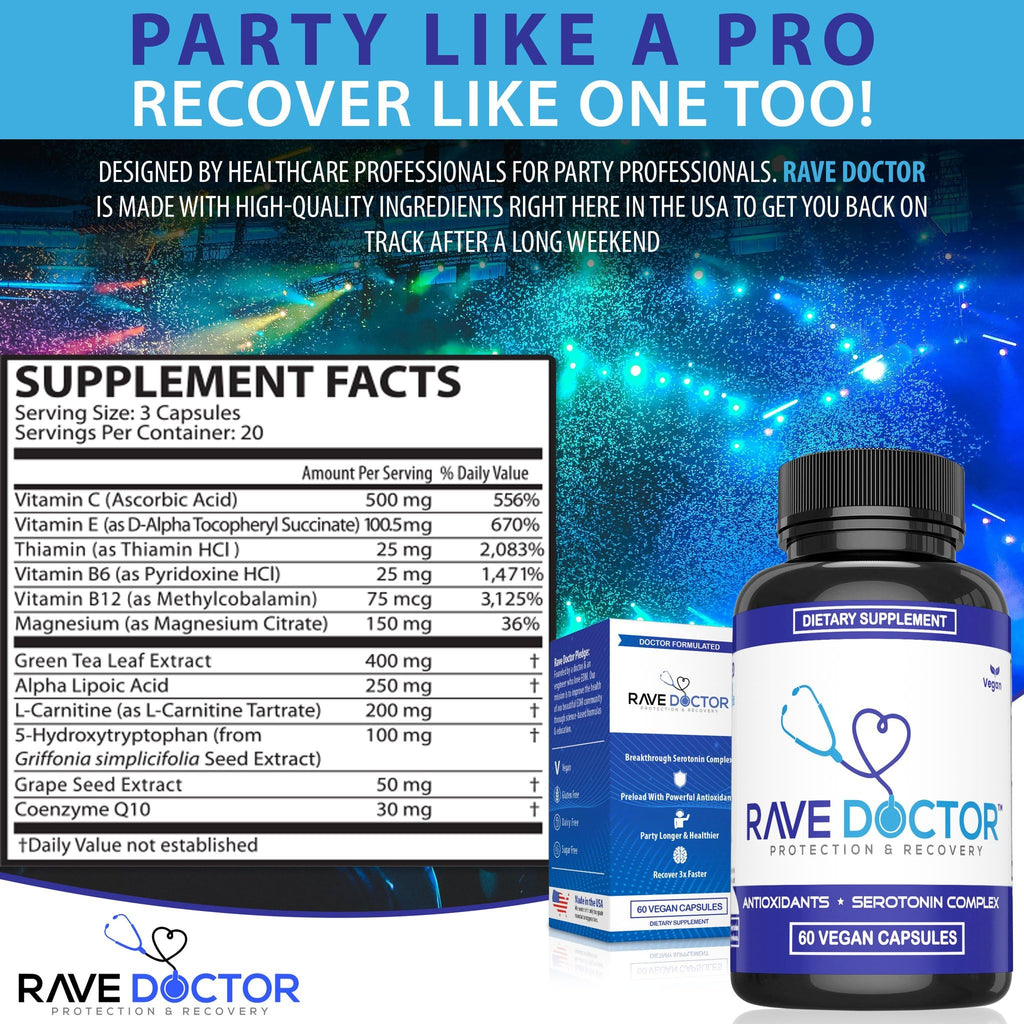 Rave Doctor 5-HTP Supplement - 60 Vegetarian Capsules - image 5