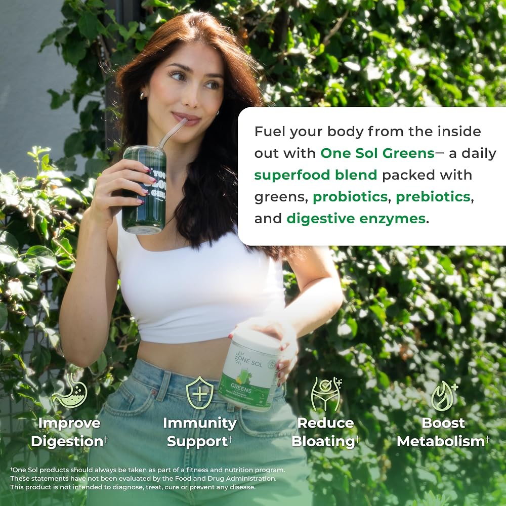 One Sol Super Greens Powder with Probiotics & Enzymes - 30 Servings - image 5