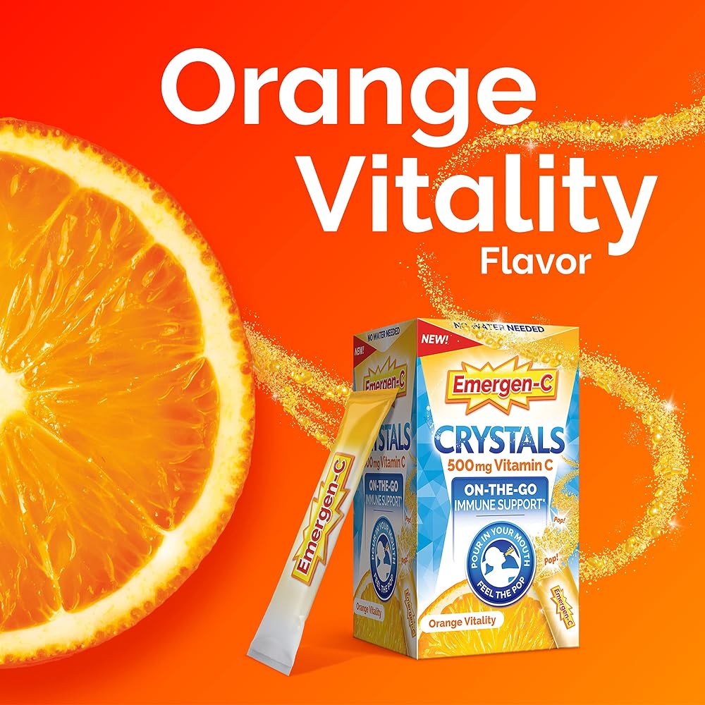 Emergen-C Crystals Vitamin C Immune Support Orange - 28 Stick Packs - image 5