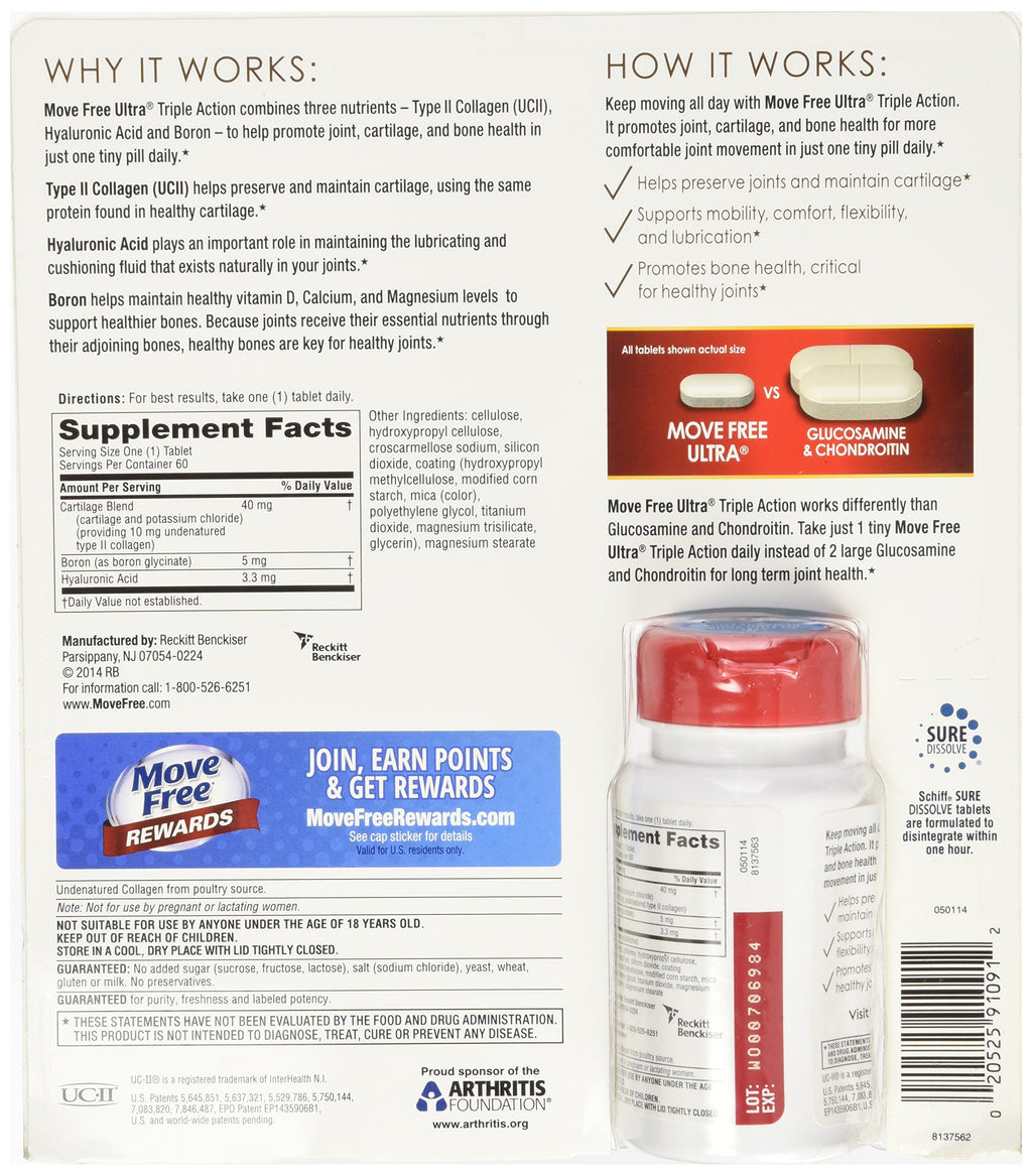 Schiff Move Free Ultra Joint Supplement - 60 Tablets - image 2