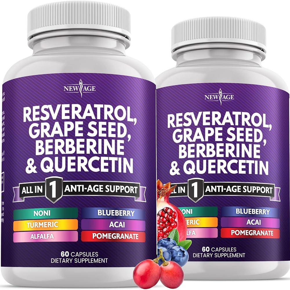 NEW AGE Resveratrol Polyphenol Supplement - 120 Capsules