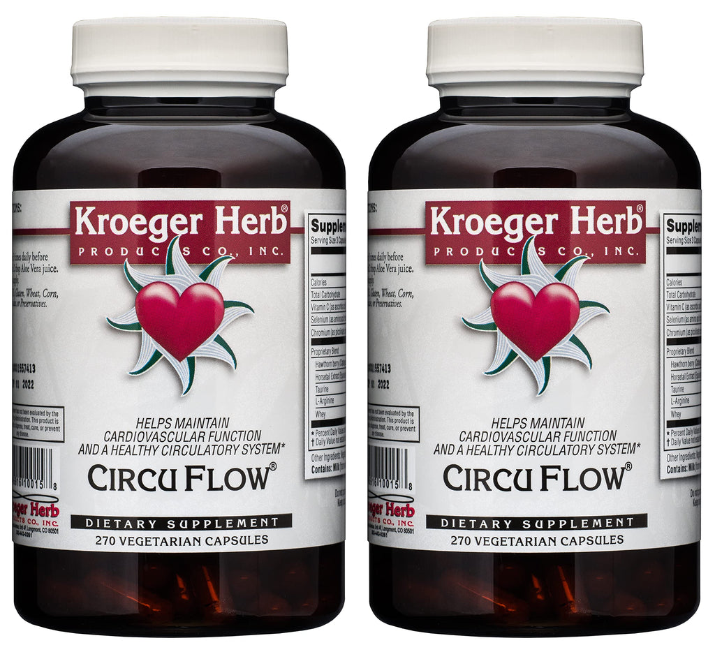 Kroeger Herb Circuflow Capsules for Heart Support - 270 Count (Pack of 2)