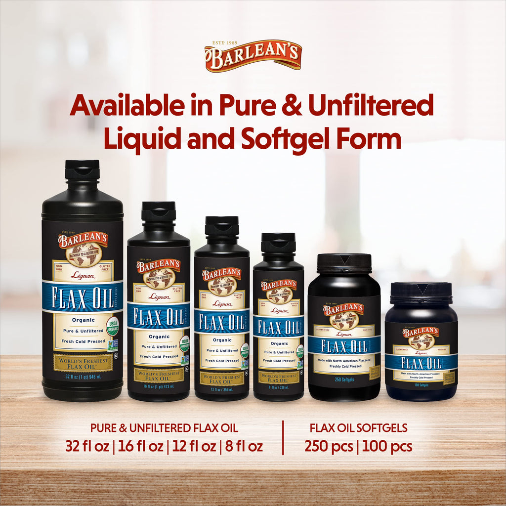 Barlean's Organic Lignan Flaxseed Oil, ALA Omega-3, Cold-Pressed, 8oz - image 7