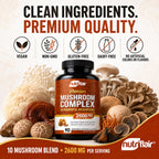 NutriFlair 10 Mushroom Complex Supplement 2600mg - 90 Capsules - image 4