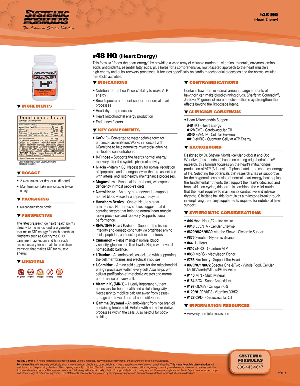 Systemic Formulas #48 HQ Heart Energy - 60 Capsules - image 3