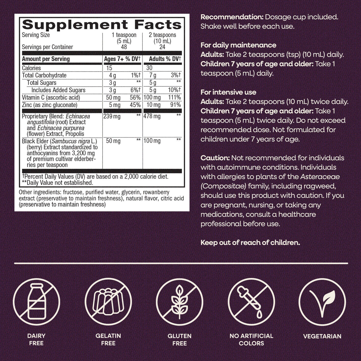 Nature's Way Sambucus Immune Elderberry Syrup with Vitamin C & Zinc - 8 Fl Oz - image 8