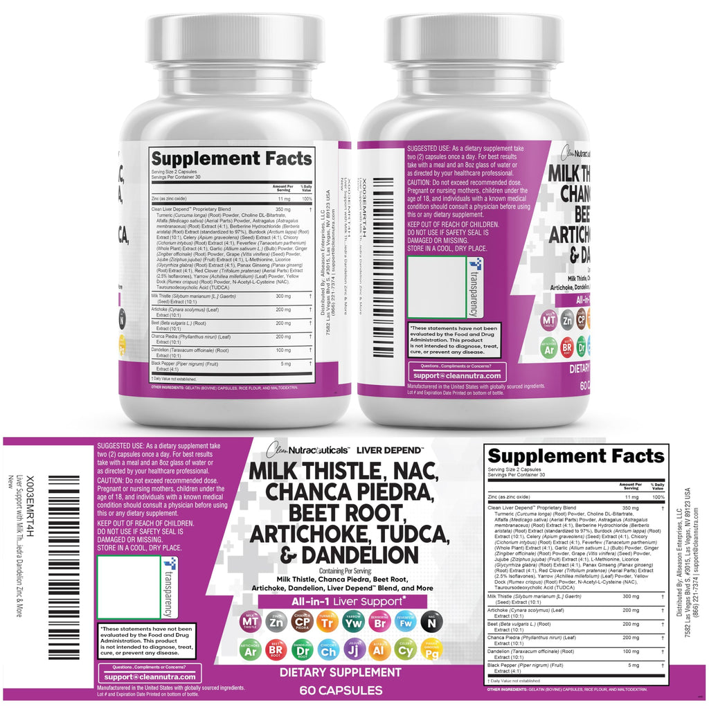 Clean Nutraceuticals Liver Depend Milk Thistle NAC - 60 Capsules - image 9
