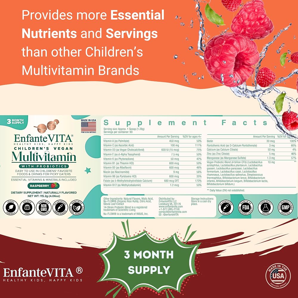 EnfanteVITA All in One Kids Multivitamin Powder Immune Support - 90 Day - image 6