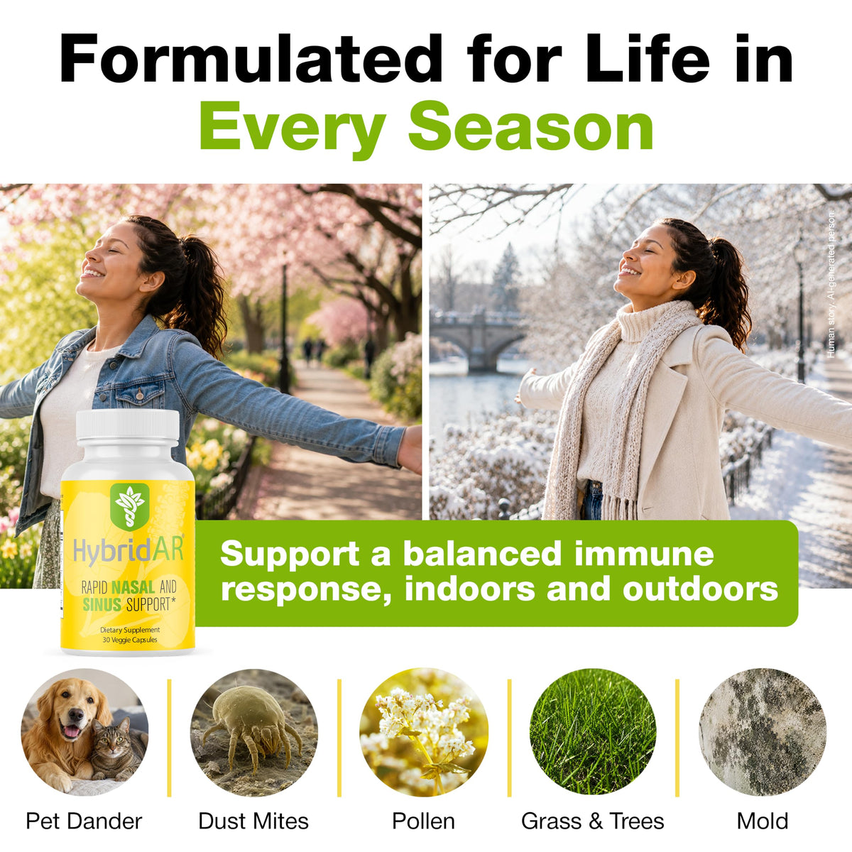 Hybrid Sinus & Nasal Support Herbal Supplement - 30 Vegetarian Capsules - image 5