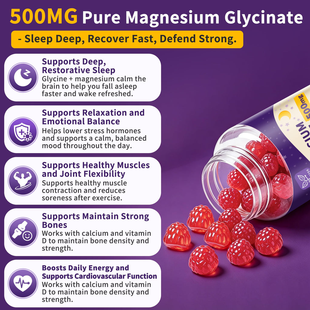 Hudetex Magnesium Glycinate Gummies - 120 Count (2 Packs) - image 4
