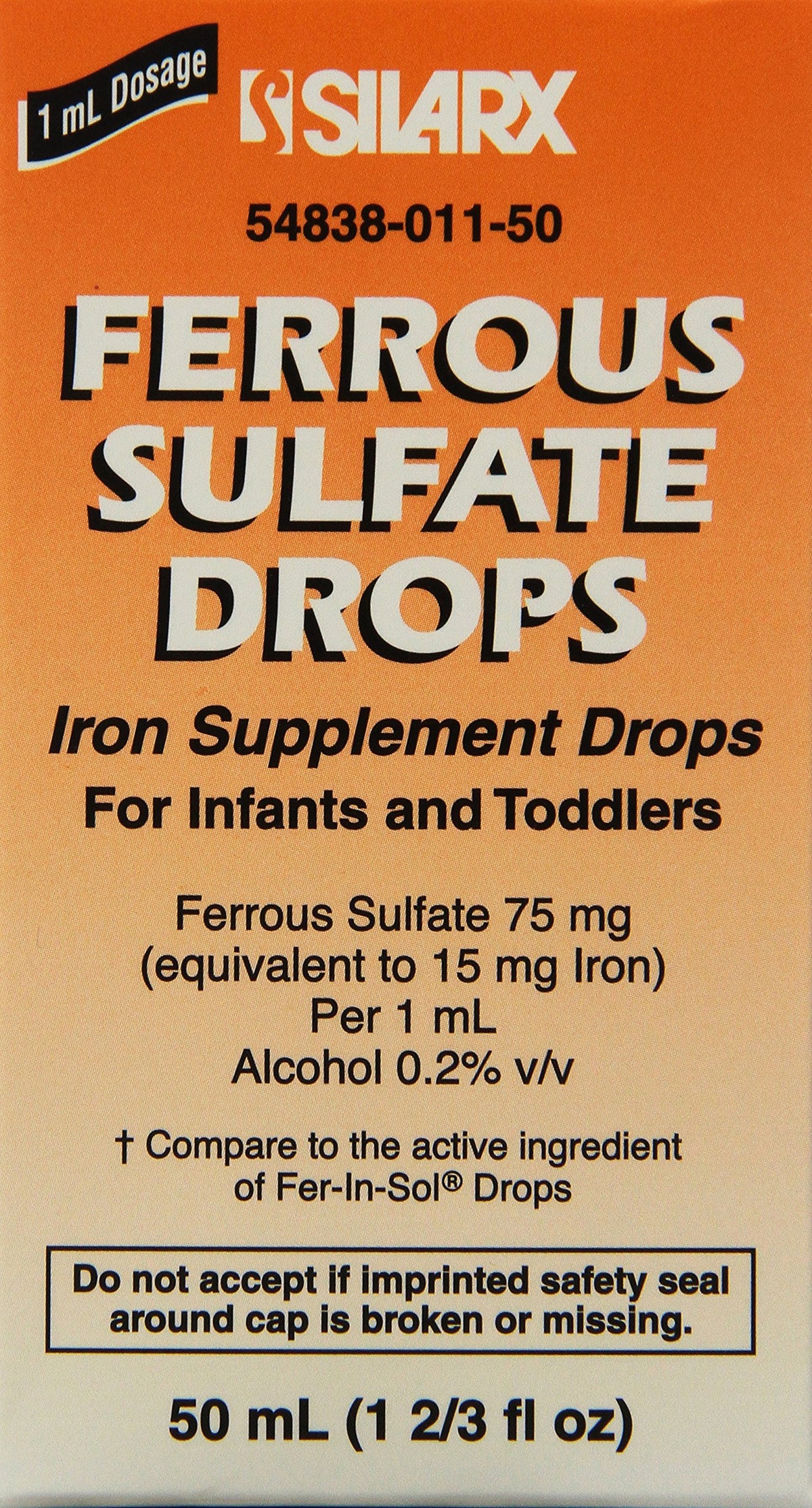 FER-IN-SOL Ferrous Sulfate Iron 15mg/ml Drops - Pack of 3