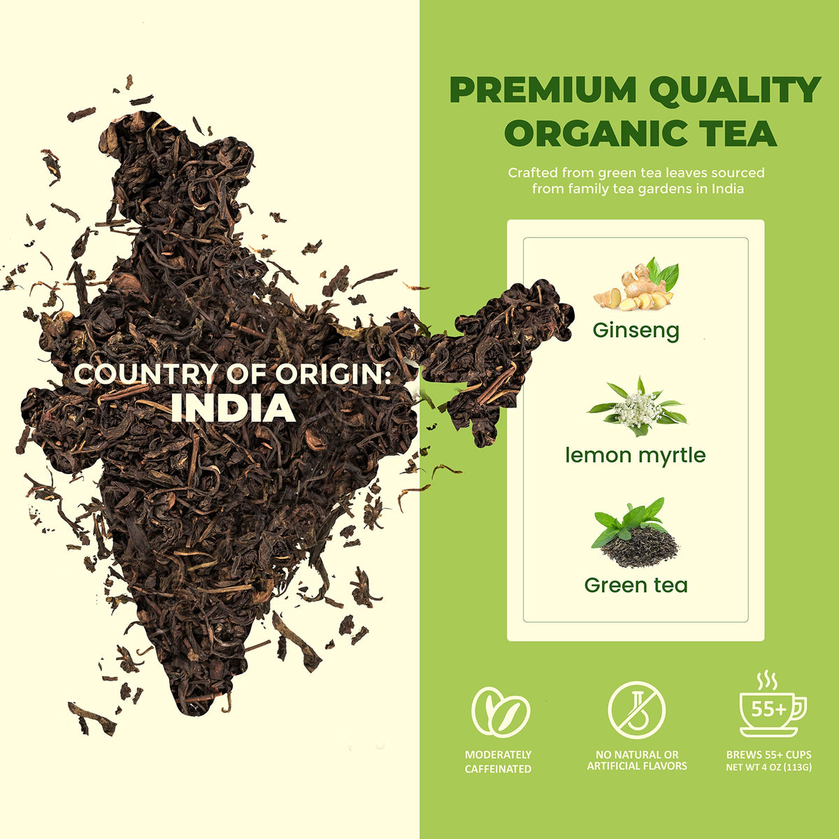 Gardenika Organic Green Loose Leaf Tea with Tulsi, Cloves & Cinnamon - 4 oz - image 2