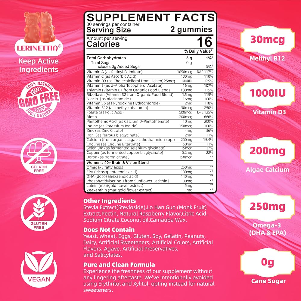 Lerinettia Multivitamin for Women 40+ - 60 Gummies - image 3