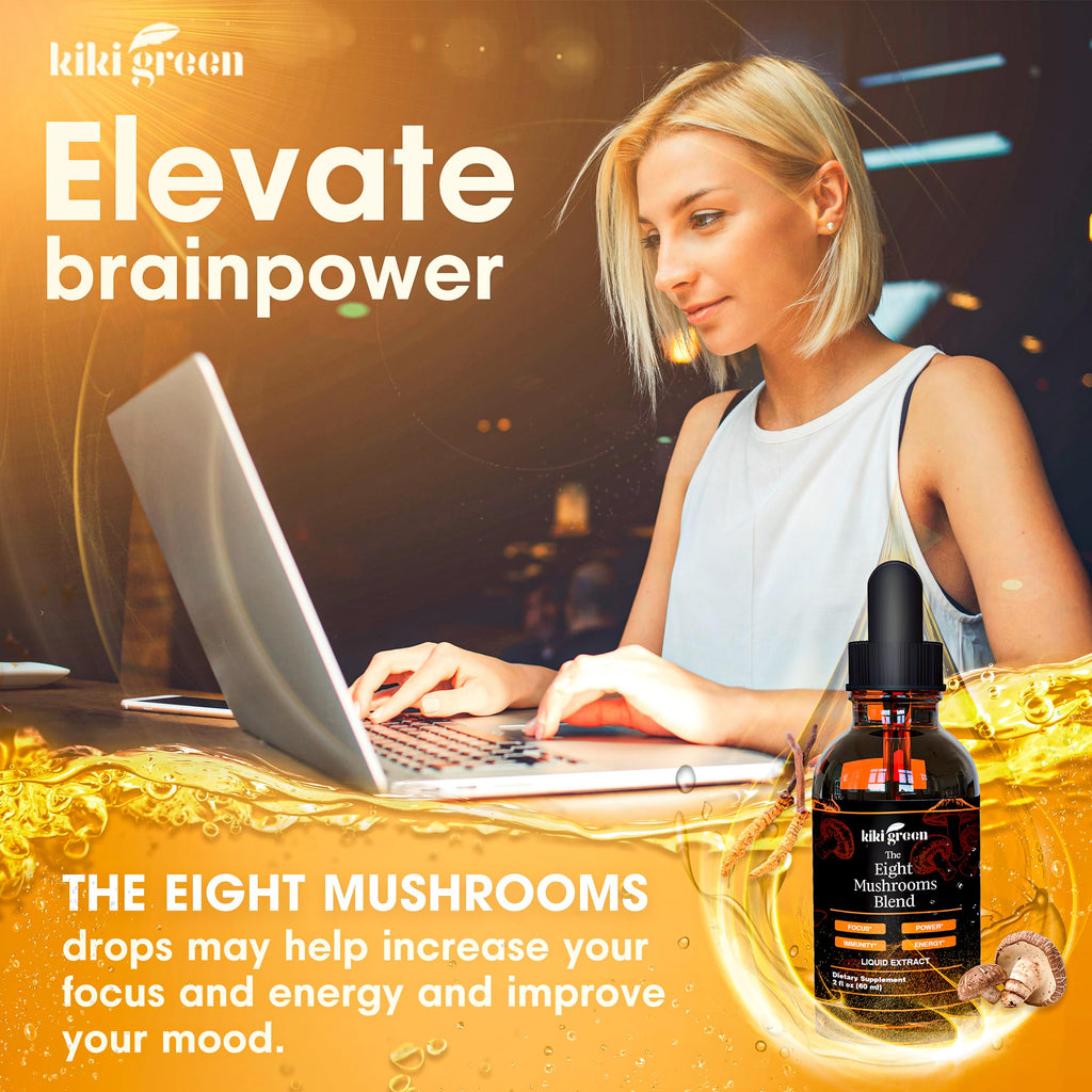 KIKI Green 8 Mushrooms Liquid Extract Drops for Cognitive Support - image 7