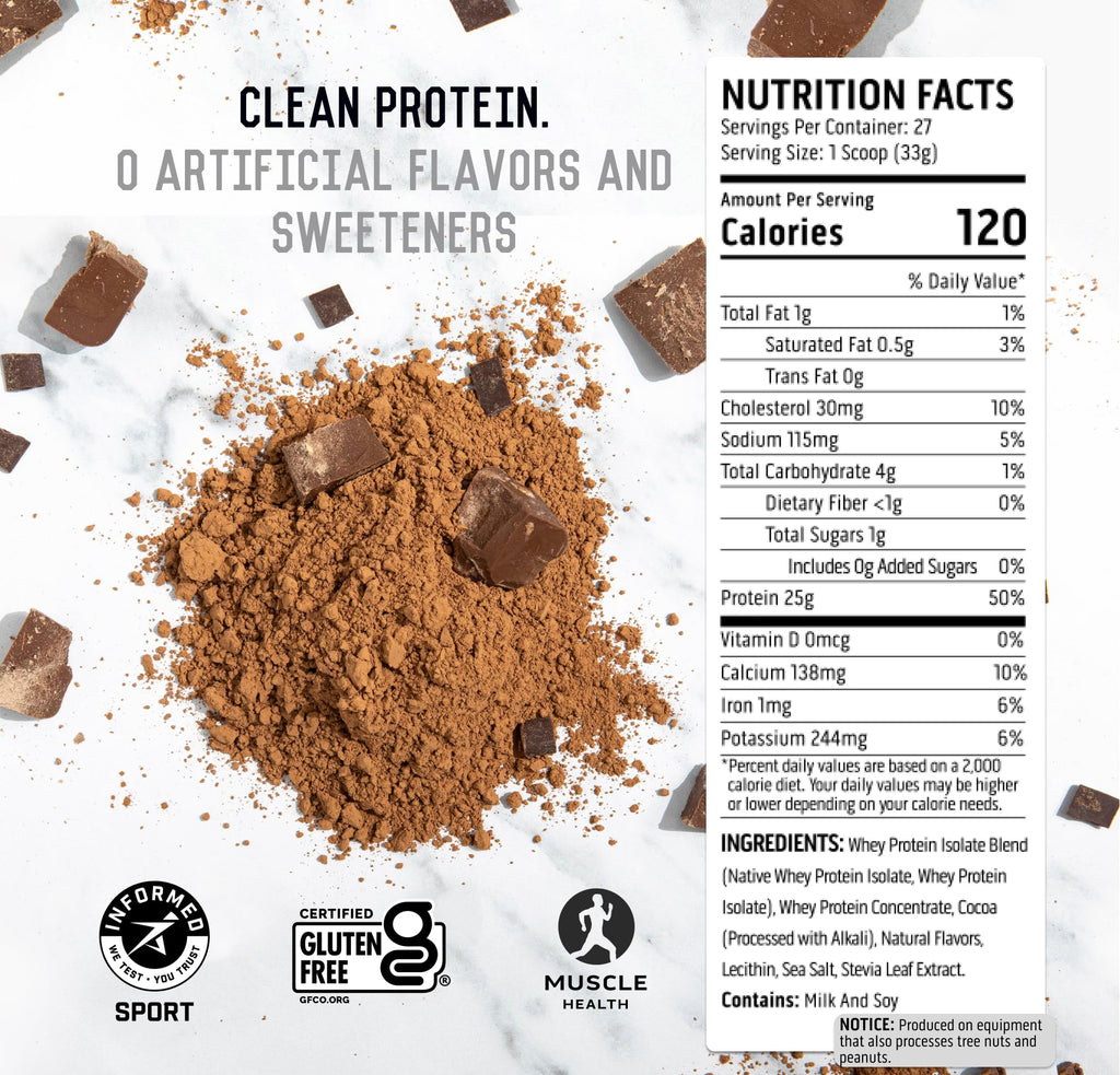 Ascent Whey Protein Powder - Post Workout Whey Protein Isolate