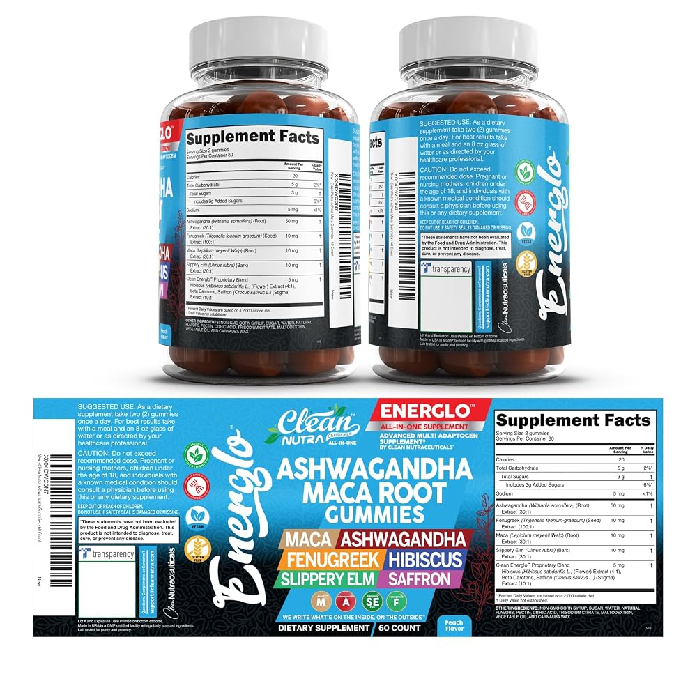 Clean Nutraceuticals Ashwagandha Maca Root Gummies - 60 Count - image 6