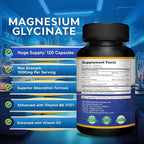aSquared Nutrition Magnesium Glycinate 1000mg with D3 & B6 - 120 Capsules - image 5