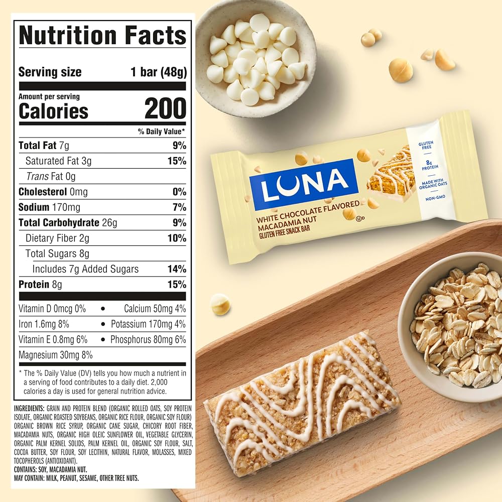 Luna Bar White Chocolate Macadamia Nutrition Bar - 15 Count - image 2