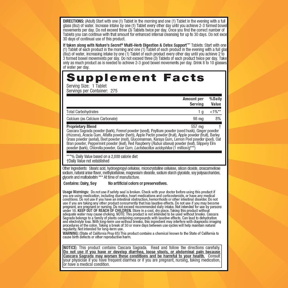 Nature's Secret Multi-Herb Colon Cleanse - 275 Tablets - image 2