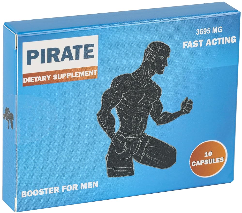 GLADTON Pirate Stamina & Energy Capsules for Men - 10 Capsules