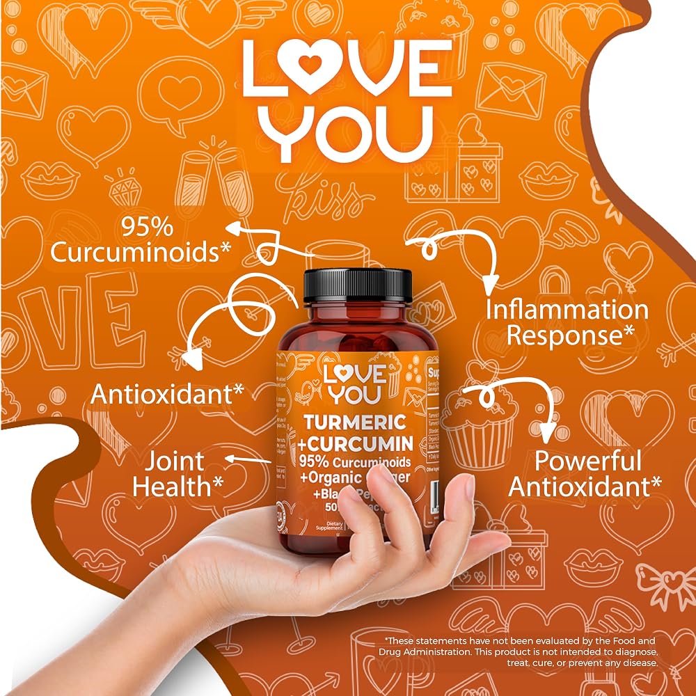 Love You Turmeric Curcumin with Ginger & BioPerine - 120 Capsules - image 4